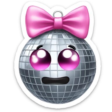 disco ball with pink bow sticker