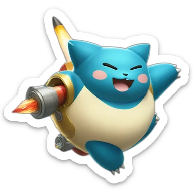 Snorlax on a rocket sticker