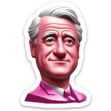 Pink ombre statue of Franklin Roosevelt with glitter and trees sticker