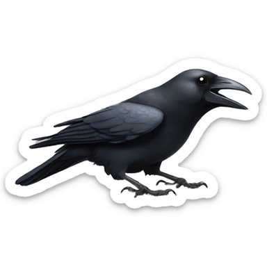 A crow drops a piece of cheese from its mouth sticker