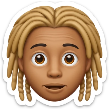 Caramel skin  Animoji young male with straight dreads  sticker