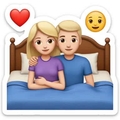 coppia che si abbracciano a letto emoji sticker