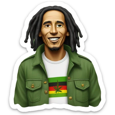 Bob Marley  smocks cannabis sticker