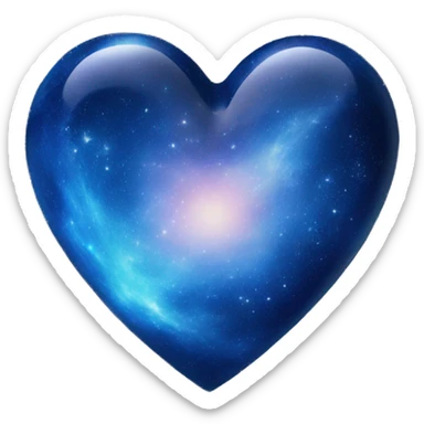 shiny BLUE galaxy heart sticker
