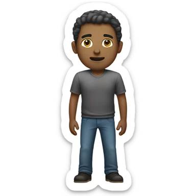 white man stands in an upright position sticker