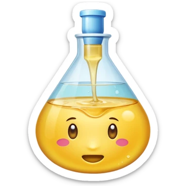 une bouteille d’eau cristalline rempli d’un liquide jaune sticker