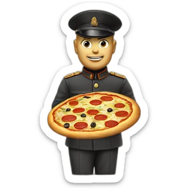 Mussolini qui mange une pizza sticker