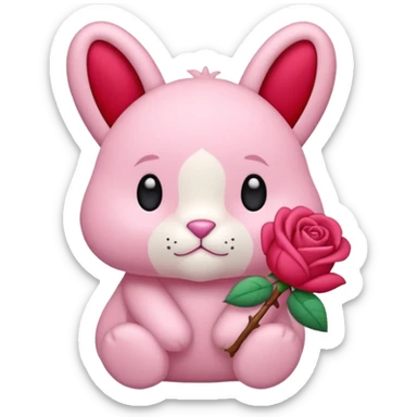 Labubu rose barette sticker