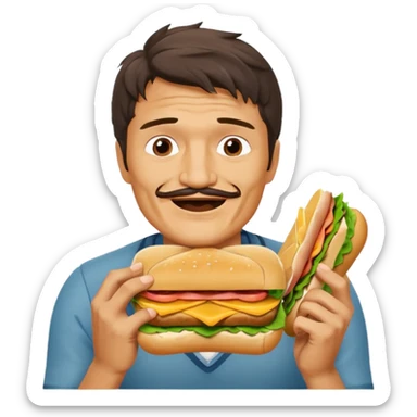 Pedro Pascal eating a sandwich meme emoji sticker