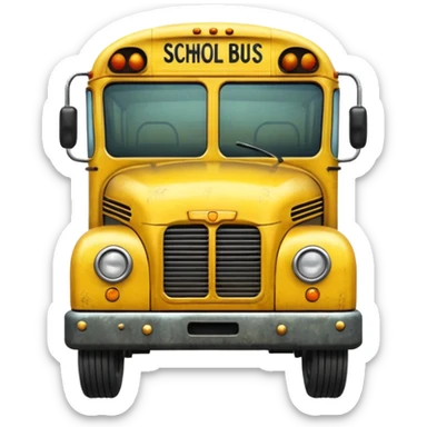 a school bus with bomboclat  sticker
