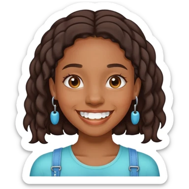 A black girl with braces  sticker