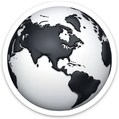 planeta terra em preto e branco sticker