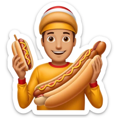 hombre vestido de perro calentero  sticker