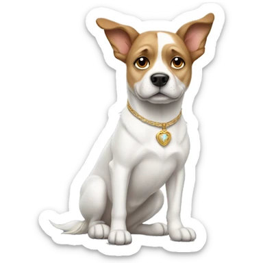 Dog white a princess sticker