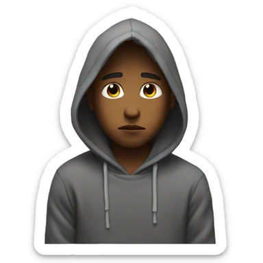 a boy in hoodie sad sitting head down sticker
