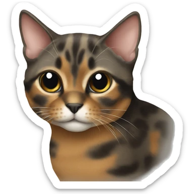 Muted tortie cat sticker