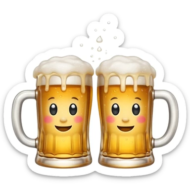 beer mugs cheers sticker