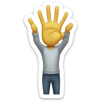 helpless hands up sticker