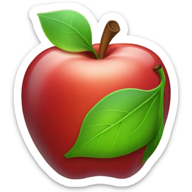 Create a color icon of a red apple. downsize to 64 by 64 pixels. sticker