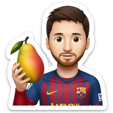 Lionel messi holding a mango sticker