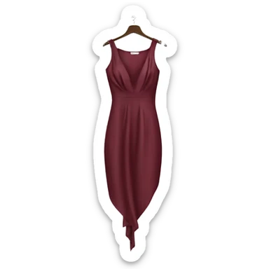 Luxury silk dress in wine-Red-colour on hanger sticker