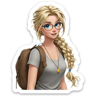 smiling girl with blue eyes sticker