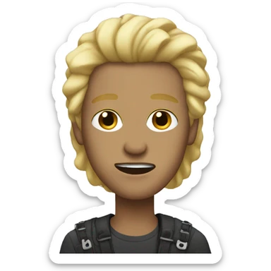 rock with blonde hair sticker