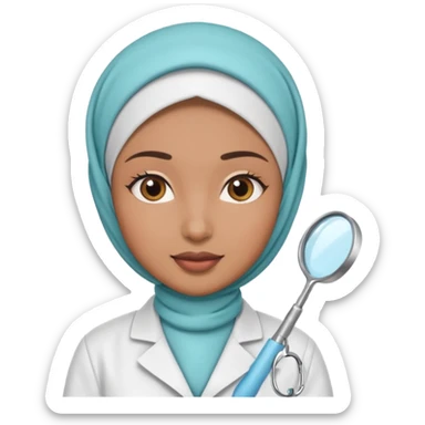 Female hijab dentist  sticker