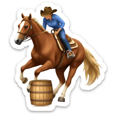 Barrel horse doing western barrel racing  sticker
