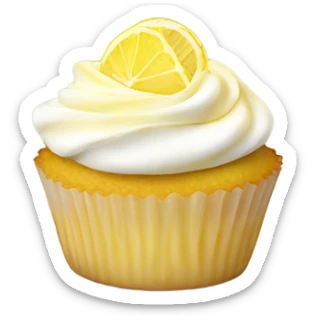 Small Lemon meringue cupcake without drip sticker
