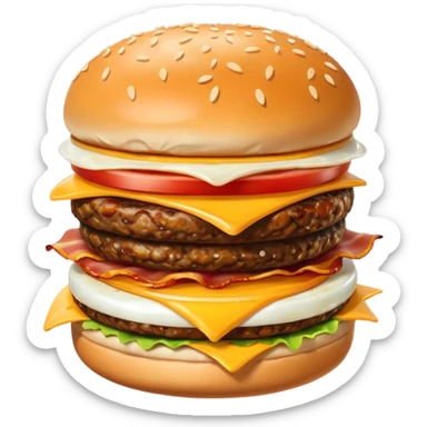 can you make me a breakfast item mixed into a lunch item? so like half burger half breakfast sandwhich sticker