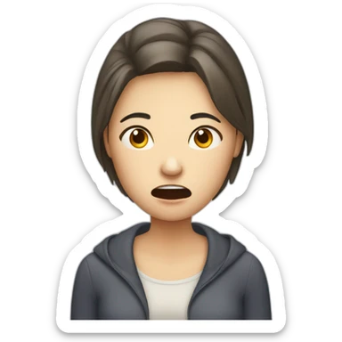 Woman upset with tooth ache sticker