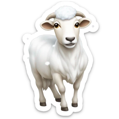 Une chèvre entrain de faire du snow  sticker