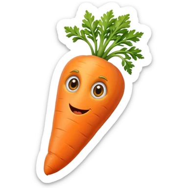 Create a curved carrot with eyes sticker