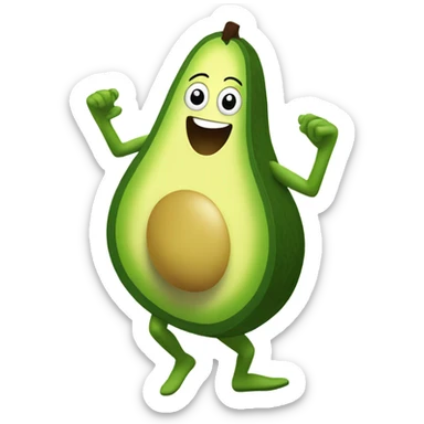 dancing avocado sticker