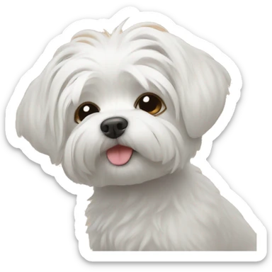 Maltese dog kiss sticker
