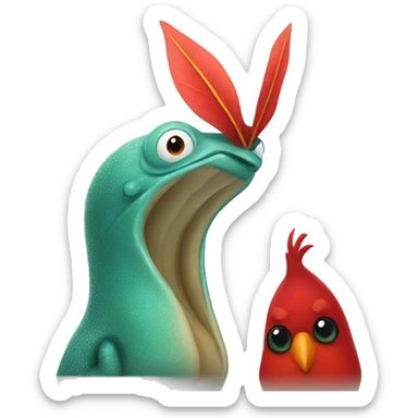 Slug and Cardinal cuddle  sticker