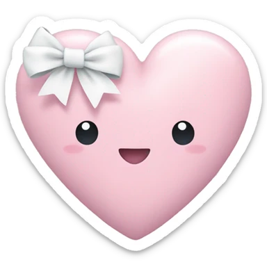 Pastel pink heart with white bow sticker