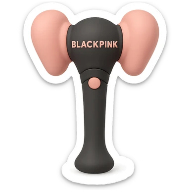 BLACKPINK-inspired gothic lightstick, no hearts, soft and round, black and pink colors sticker