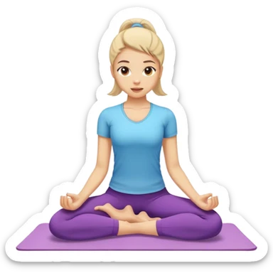 Una chica asiendo estiramiento sticker