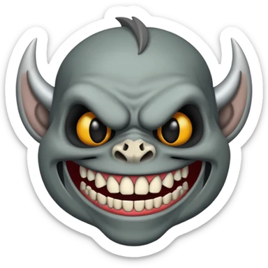 skull face troll emojie sticker