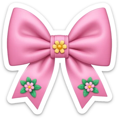 pink cute aesthetic bow with flowers no background sticker