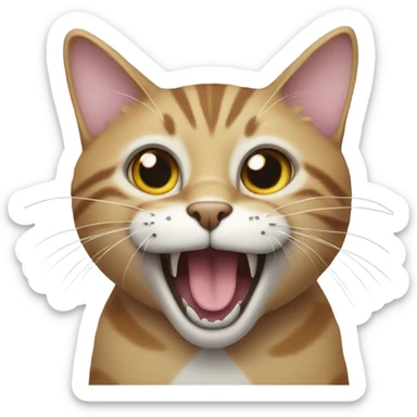 cat with mouth open sticker