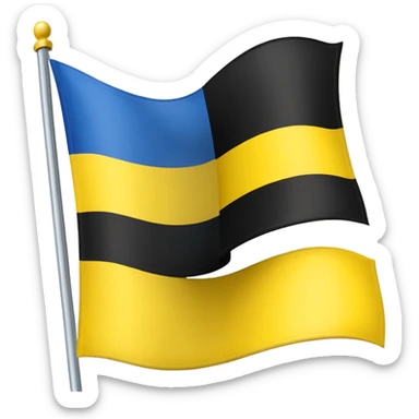 Uma bandeira de país tipo da Ucrânia mais em vez da cor azul vc coloca a cor preta onde fica o azul preto sticker