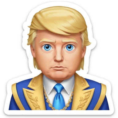 Donald Trump with blue eyes in a fancy dress sticker