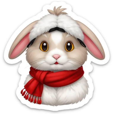 rabbit with scarf sticker