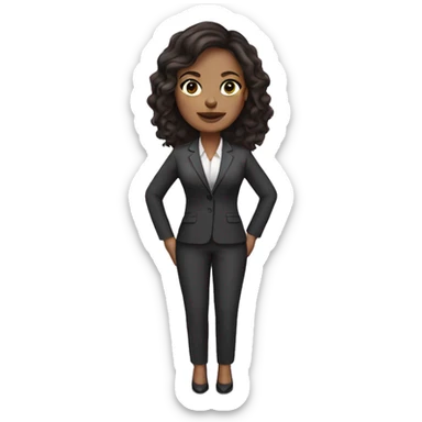 Light skin business woman with dark brown hair sticker