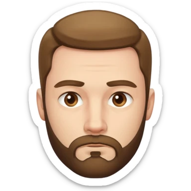 30s male with slight beard, serious expression sticker