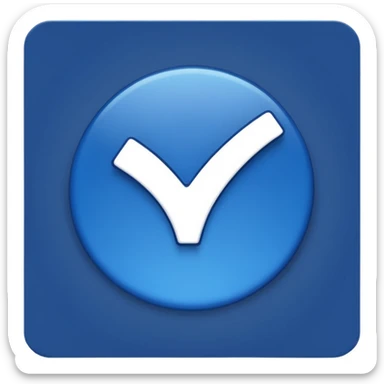 Dark blue checkmark for social media. sticker