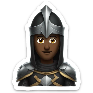 Black knight with sharp Arabic features wearing turban sticker